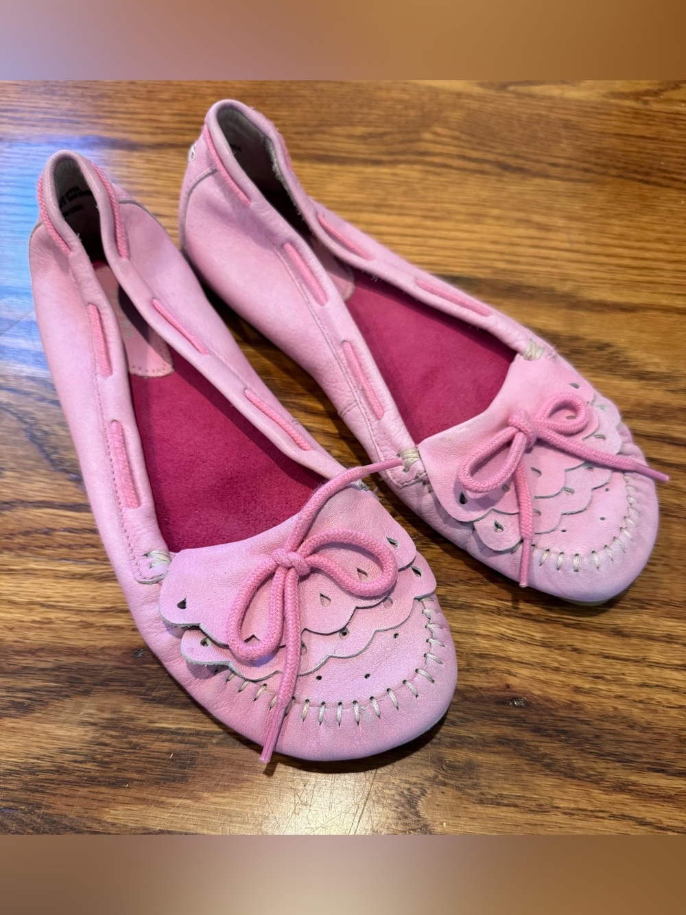 Bronx Pink Leather Flats - Size 37